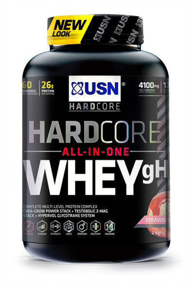 Picture of USN Hardcore Whey GH Strawberry 1.8kg