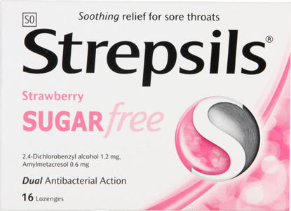 Picture of Strepsils Strawberry Sugar Free Lozenges 16's